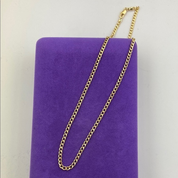 💛 Elegant 18k Gold Filled Curb Chain Necklace - Picture 1 of 6